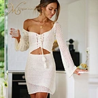 white crochet dress